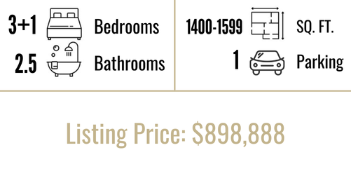 3950 Erin Centre Blvd, Unit 70: 3+1 Bedrooms, 2.5 Baths, 1400-1599 Square Feet, 1 Parking. Listing Price: $898,888